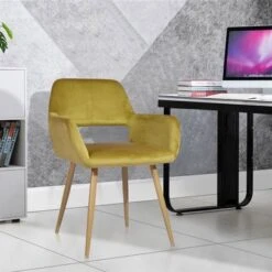Carson Carrington Scandinavian Side Office Task Chair - Yellow/Velvet -Office Storage Sales 6785fffb 7474 4900 8e24 029a1d417969