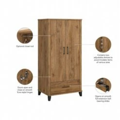 Somerset Tall Entryway Cabinet With Doors And Drawer By Bush Furniture - Fresh Walnut -Office Storage Sales 685e44f5 4512 4c38 8516 c609cd5eb7a7