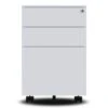 3 Drawer Mobile File Cabinet With Lock Steel File Cabinet - White