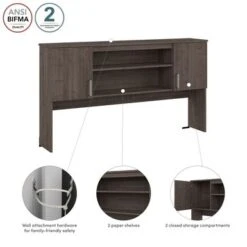 Ridgeley 65W Hutch With Doors By Bestar - Medium Gray Maple 38 Ridgeley 65W Hutch With Doors By Bestar - Medium Gray Maple -Office Storage Sales 6bac9a8b c5c9 4982 8ede 3b8f02250288