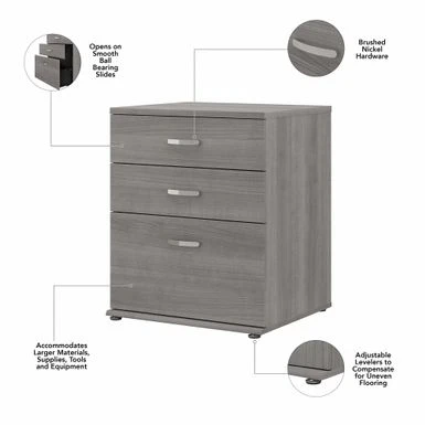 Universal Storage Cabinet With Drawers By Bush Business Furniture - Platinum Gray 6 Universal Storage Cabinet With Drawers By Bush Business Furniture - Platinum Gray - Image 6