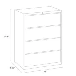 8000 Series 36" Wide 4-Drawer Lateral File Cabinet, Charcoal - Locking - Grey - Metal/Steel -Office Storage Sales 6dd3febc e1aa 40e7 8722 7a2342d217f7