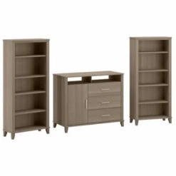 Somerset Office Storage Credenza With Bookcases By Bush Furniture - Platinum Gray -Office Storage Sales 6de4ae30 3795 4f9c a9d3 c24b5737d21b