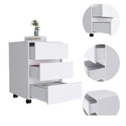 FM Furniture Vienna Three Drawers Filing Cabinet Roller Blade Glide - White -Office Storage Sales 6e596c13 56f3 4569 963e 3762dc6b5ad2