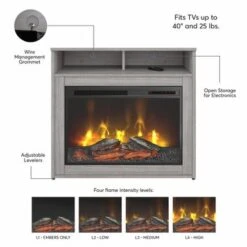 400 Series 32W Electric Fireplace By Bush Business Furniture - White -Office Storage Sales 6e6a8316 44e3 45f3 b50f efe475095cf8