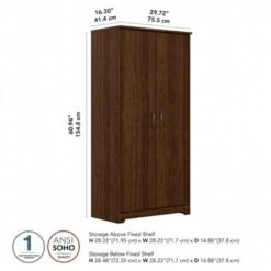 Cabot Tall Storage Cabinet With Doors By Bush Furniture - Modern Walnut 38 Cabot Tall Storage Cabinet With Doors By Bush Furniture - Modern Walnut -Office Storage Sales 6f33c62d a6bb 4548 8c24 8628928bd2e4
