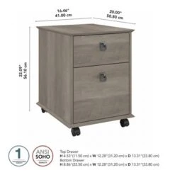 Homestead Farmhouse Mobile File Cabinet By Bush Furniture - Linen White Oak -Office Storage Sales 70f829f5 290c 4484 b6e7 914586d1dce0