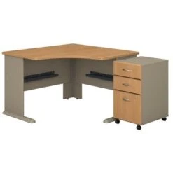 Bush Business Series A 48W Corner Desk With Mobile File Cabinet In Oak - Slate/White Spectrum 39 Bush Business Series A 48W Corner Desk With Mobile File Cabinet In Oak - Slate/White Spectrum -Office Storage Sales 711d17d1 a673 4867 9418 aba48ffde9ea