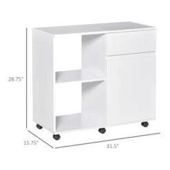 HOMCOM Filing Cabinet/Printer Stand With Open Storage Shelves, For Home Or Office Use, Including An Easy Drawer - Black -Office Storage Sales 71d0a2f2 d5df 4cb9 aaf2 298f70206653