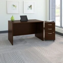 Series C 48W X 30D Office Desk With Drawers By Bush Business Furniture - Mocha Cherry
