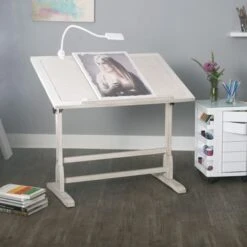 Studio Designs 42-inch Solid Wood Drafting Table - Coastal Whitewash -Office Storage Sales 740a1255 8ef6 48bb 805c ad602d9ab3fb