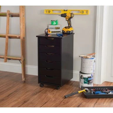 Carlisle Black Six Drawer Rolling Storage Cart Black 16 Carlisle Black Six Drawer Rolling Storage Cart Black - Image 16
