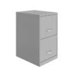 Space Solutions 18in. 2 Drawer Metal File Cabinet, Arctic Silver - Silver - Letter