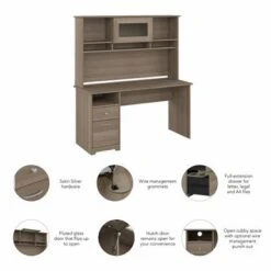 Cabot 60W Computer Desk With Hutch In Espresso Oak By Bush Furniture - Espresso Oak -Office Storage Sales 7593a5d1 e1e4 441e b064 487baabf484b