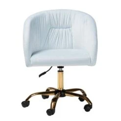 Baxton Studio Ravenna Contemporary Glam And Luxe Velvet Fabric And Gold Metal Swivel Office Chair - Aqua, Gold -Office Storage Sales 7676be53 c976 43dc 9ef1 1e05a6f0440d