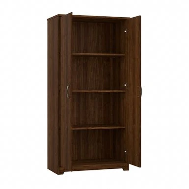 Cabot Tall Storage Cabinet With Doors By Bush Furniture - Modern Walnut 17 Cabot Tall Storage Cabinet With Doors By Bush Furniture - Modern Walnut - Image 17