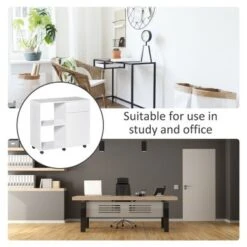 HOMCOM Filing Cabinet/Printer Stand With Open Storage Shelves, For Home Or Office Use, Including An Easy Drawer - Black -Office Storage Sales 77ee3051 e6f4 4555 aed9 10b58b2eb511