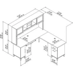 Somerset 71W L Shaped Desk With Hutch - Hansen Cherry -Office Storage Sales 79ccd27c 9223 4954 937f f690d1ecf443