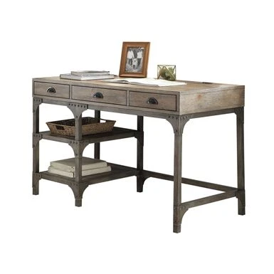 Acme Furniture Gorden Weathered Oak And Antique Silver Desk - Weathered Oak And Antique Silver 2 Acme Furniture Gorden Weathered Oak And Antique Silver Desk - Weathered Oak And Antique Silver - Image 2