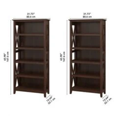 Key West 5 Shelf Bookcase Set By Bush Furniture - Shiplap Gray/Pure White -Office Storage Sales 7c459866 bb6d 492f a808 a31c0077afc6