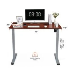 FlexiSpot 48"x24" Whole Piece Desktop Home Office Standing Desk Height Adjustabel Desk Computer Desk - Maple -Office Storage Sales 7cf7c40f 9990 430b a160 a2e656ce8417