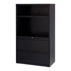 Hirsh HL8000 Combo Lateral File Cabinet, 36" Wide 2-drawer 2-shelf - Locking - Black - Metal/Steel -Office Storage Sales 7e4d91a4 8445 47a8 bfa4 d6cc079a4771