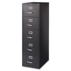 Lorell Black Commercial Grade 61-inch Vertical File Cabinet - Black - Legal