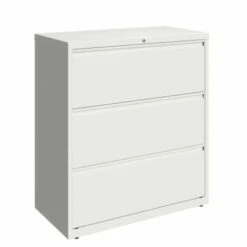 Hirsh 36-in Wide HL10000 Series 3 Drawer Lateral File Cabinet, White - Legal - White