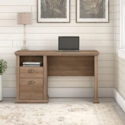 Bush Furniture Yorktown Home Office Desk In Antiqu - Antique Cherry -Office Storage Sales 82f46578 5320 4296 9275 aa5c5a57ffa1