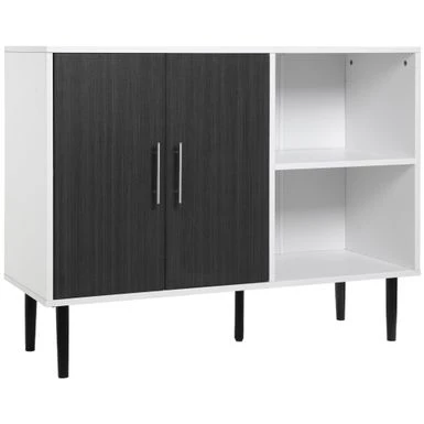 HOMCOM Buffet Cabinet, Storage Sideboard With Adjustable Shelf, Free Standing 2-Door Kitchen Cupboard, Hallway, Grey - Grey - Legal 2 HOMCOM Buffet Cabinet, Storage Sideboard With Adjustable Shelf, Free Standing 2-Door Kitchen Cupboard, Hallway, Grey - Grey - Legal - Image 2