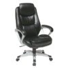 Office Star Products Executive Eco Leather Chair With Padded Arms - Exec Eco Lthr Chair - Titanium/black