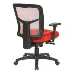 Breathable Mesh Back Office Chair With Upholstered Fabric Seat - Grey -Office Storage Sales 84a44236 2f72 41c6 a820 87159d8dca13