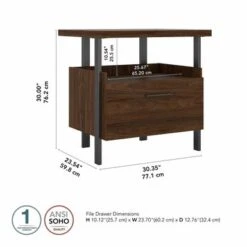 Bush Furniture Architect 1 Drawer Lateral File Cabinet - Modern Walnut -Office Storage Sales 84e8de55 6280 4413 a97d 185d34d2233c