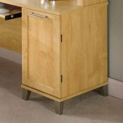 Somerset 71W L Shaped Desk With Hutch - Mocha Cherry -Office Storage Sales 856dc822 221e 4076 968e 97fdc231665c