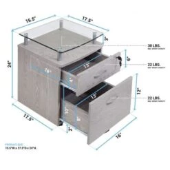 Porch & Den Capilano Glass Top Rolling File Cabinet - Graphite 25 Porch & Den Capilano Glass Top Rolling File Cabinet - Graphite -Office Storage Sales 858257c9 ae20 4a5e a882 81047445873f