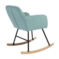Green Fabric Ergonomically Upholstered Rocking Chair With Armrest - Green -Office Storage Sales 8628ad62 9f72 4ef4 904a 7d17c03e1ade