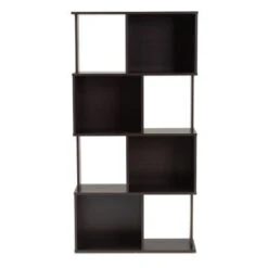 Porch & Den Satterberg Geometric Wood Bookshelf -Office Storage Sales 8630ee1e 8bf1 4f21 ad65 e042293ff405