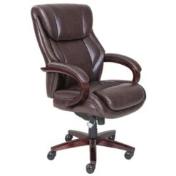 La-Z-Boy Bellamy Executive Office Chair In Chestnut Brown Bonded Leather