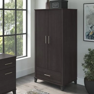 Somerset Tall Storage Cabinet With Doors And Drawer By Bush Furniture - Platinum Gray 13 Somerset Tall Storage Cabinet With Doors And Drawer By Bush Furniture - Platinum Gray - Image 13