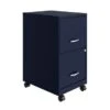 Space Solutions 18" 2 Drawer Mobile Smart Vertical File Cabinet, Navy - Blue - Letter