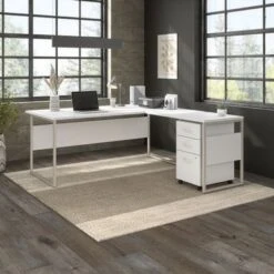 Hybrid 72W X 36D L Shaped Desk With Drawers By Bush Business Furniture - Storm Gray -Office Storage Sales 8c3a16b6 8f7c 4ab3 8cb0 044d82347dc1