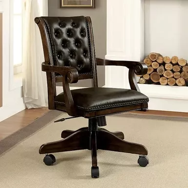 Transitional Brown Height-Adjustable Arm Chair 1 Transitional Brown Height-Adjustable Arm Chair
