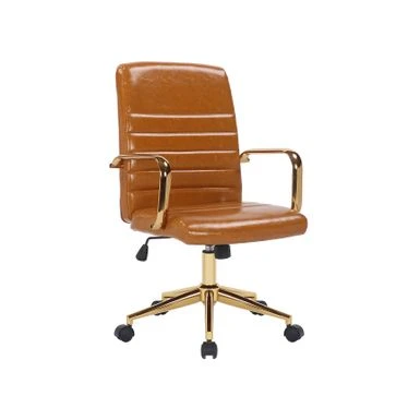 Porthos Home Franco Swivel Office Chair, PU Leather, Roller Wheels - Brown 1 Porthos Home Franco Swivel Office Chair, PU Leather, Roller Wheels - Brown