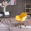Modern Adjustable Height 360 Revolving Home Office Chair - 24.8*22.8*33.9INCH - Yellow