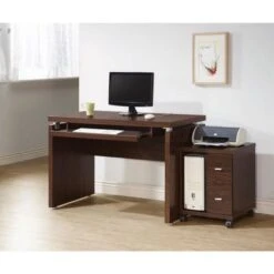 Coaster Furniture Russell 2-drawer CPU Stand - Brown -Office Storage Sales 8f434230 dd56 4dd5 ada0 ef1a43e64063