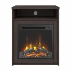Studio C 24W Electric Fireplace With Shelf By Bush Business Furniture - Storm Gray -Office Storage Sales 8fabf6e0 ecd1 4fa7 be64 9e726da95e12