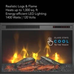 400 Series 32W Electric Fireplace By Bush Business Furniture - Storm Gray -Office Storage Sales 90276a81 9849 4668 a623 2634e2f46f96