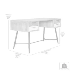 Bridges 4 Drawer Desk In Two Tone Acacia Wood -Office Storage Sales 91526603 372a 488c a19b 3a4cf8cca448