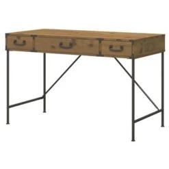 Ironworks 48W Writing Desk From Kathy Ireland Home By Bush Furniture - Vintage Golden Pine -Office Storage Sales 918db3d4 2e14 4056 9503 3d38a2d3bfab