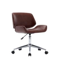 Porthos Home Orli Office Chair, PU Or Fabric Upholstery, Contoured Back/Seat - Black - PU -Office Storage Sales 919054f4 5a53 474f abf7 b2e400dfb696